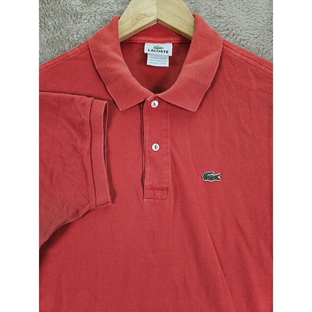 Lacoste Polo Shirt Golf Men's Size 5 Short Sleeve 100% Cotton Red
